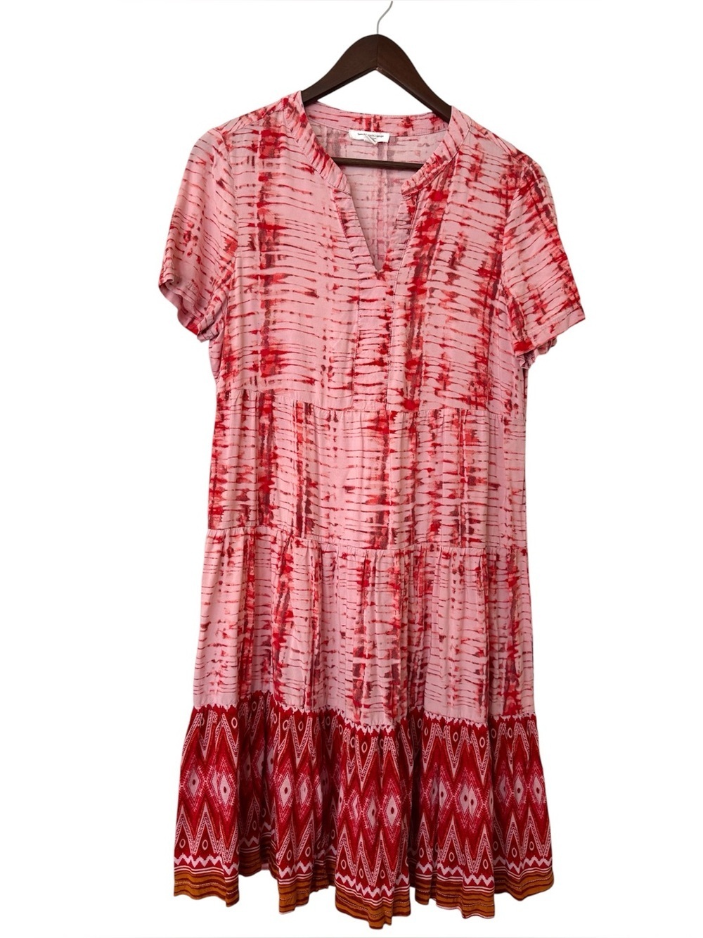 Beachlunchlounge Pink and Red Tie-Dye Dress